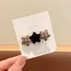 Pinza para el Cabello de Cuadros y Estrellas de Gama Alta Estilo Coreano para Mujer, Suave con el Cabello, Pinza Lateral para la Frente, Elegante Accesorio para Flequillo y Cabello