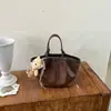 Bolso Cruzado de Hombro de Moda Coreana Transfronterizo de Gama Alta Bolso de Mano de Lujo Ligero de Temperamento Simple Bolso Cubo Elegante de Color Sólido