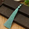 Marcador de Libros de Borla con Cuentas de Extremo Cerrado de 13 cm Borla para Ropa Tejida a Mano Colgante Accesorios de Vestuario Antiguo Hanfu Colgante de Abanico Redondo Borla