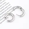 Pendientes de Aro Gruesos Lisos de Acero Inoxidable Accesorios de Joyería Hechos a Mano DIY Pendientes de Metal Ajustables Simples Sin Decoloración