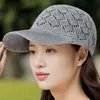 Boné de Baseball para Mulheres, Chapéu de Sol para Proteção Solar ao Ar Livre na Primavera e Verão, Chapéu de Sol Respirável Vazado, Boné com Aba de Malha Tricotada