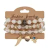 Pulsera de Moda con Cuentas Set de 3 Piezas Estilo Festivo Dopamina Alivio del Estrés Pulsera Elástica Cuentas de Vidrio Ojo Maligno Transfronterizo