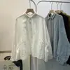 Camisa larga de algodón y lino estilo artístico japonés nueva de primavera, holgada y versátil, juvenil y elegante, top cárdigan de cuello cuadrado para mujer