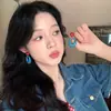 Pendientes Acrílicos Estilo Retro Hong Kong para Mujer, Pendientes Geométricos Elegantes, Lujo Accesible y Pendientes Dulces de Estilo Vacaciones de Verano