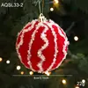 Nova Bola de Veludo Vermelho com Lantejoulas Brilhantes para Árvore de Natal, Vitrine e Decoração de Shopping
