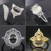 Anillo de plata S925 portaanillo vacío personalidad Zorro Hao incrustado diseño de modelo de calabaza cara de huevo Posición de piedra 6x 8 8x 10 base plana