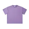 Camiseta de Algodão Puro 230g Fio Simples 21 Contagens, Manga Curta, Gola Redonda, Ombro Caído, Cor Lisa Versátil para Uso em Grupo, Camisa Cultural para Homens e Mulheres