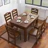 Conjunto de Mesa e Cadeiras de Jantar em Madeira Maciça, Retangular, Moderno e Simples, Adequado para Apartamentos Pequenos, Mesa de Jantar para Casa, Mesa de Jantar de Madeira Natural para Hotel
