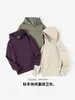 Nueva sudadera con capucha pesada de otoño e invierno para hombre, sudadera con capucha de color liso de corte holgado, sudadera casual estilo coreano para pareja