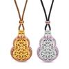 Tienda de oro con el mismo método antiguo grabado diamante hueco filigranado calabaza colgante collar se puede abrir y cerrar accesorios cadena suéter