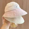 Sombrero de Bebé Jingqi de Verano Delgado Transpirable de Malla con Protección Solar y Cubrecuello para Niños y Niñas de Viaje