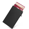 Caja de Aluminio con Empuje Lateral Caja de Tarjetas Antirrobo Rfid de Metal Caja para Tarjetas de Crédito Bancarias Portatarjetas para Hombre Almacenamiento de Identificación