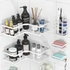Estante de almacenamiento para baño, estante de almacenamiento de hierro montado en la pared sin taladro, combinación de almacenamiento con drenaje para baño, cocina y lavabo