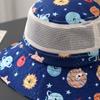 Sombrero de Protección Solar para Niños Sombrero de Sol para Niño Verano Malla Fina Transpirable Sombrero Grande Sombrero de Pescador para Bebé Niño de Dibujos Animados Sombrero Cubo