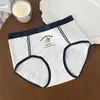 8264 # Ropa Interior Miu Estilo Colegio Británico Temática de Oso 10A Entrepierna Antibacteriano Cintura Media Transpirable Talla Grande 100kg Algodón Puro
