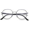 Gafas de Metal de Moda para Estudiantes, Lentes Lisos Casuales, Gafas de Prescripción Poligonales Versátiles con Filtro de Luz Azul