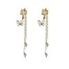Pendientes largos con borlas de mariposa, exquisitos y dulces, de nueva moda, con diseño de nicho para mujer, con perlas de imitación.