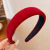 Diadema retro estilo Hong Kong roja para mujer, otoño e invierno, color vino tinto dulce, diadema alta craneal elegante, accesorios para el cabello con sentido avanzado, tocados