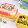 Bento Box Estudante Caixa de Refeição Compartimentada Micro-ondas Divertida Conjunto de Copos de Água Trabalhador de Escritório Selada Caixa de Almoço Piquenique Caixa Portátil