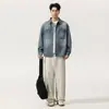 Ropa para Hombre Fengshe / Novedad Primavera 2026 Camisa de Trabajo Lavada y Desgastada Chaqueta de Mezclilla Casual Holgada
