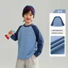 Ropa Infantil Camiseta Gruesa con Forro Polar y Mangas Raglán para Niños, Nueva Prenda Cálida Anti-Pilling de Otoño e Invierno para Niños Mayores, Manga Larga
