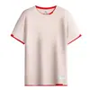 Verano Nuevo Algodón Puro Falso Dos Piezas Casual Versátil Tendencia para Hombre Camiseta de Manga Corta Tops de Media Manga para Hombre Ropa Transpirable para Hombre