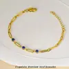 Pulsera de Moda para el Día a Día con Diseño de Nicho, Minimalista y Versátil, Pulsera de Acero de Titanio con Circonitas Estilo Clip de Papel, Pulsera de Estilo Creativo