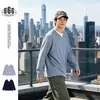 MAGMANS Sudadera de Estilo Japonés Simple Retro de Dos Piezas Falsas con Cuello Redondo para Hombre y Mujer T1269