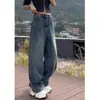 Jeans Curvos Estilo Banana Talla Grande para Mujer, Pantalones Sickle Adelgazantes de Verano, Pantalones Rectos Sueltos de Pierna Ancha Estilo Papá