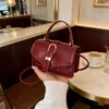 Cinto de Couro Estilo Coreano Tendência Bolsa Feminina 2026 Nova Moda Bolsa de Mão Bolsa Transversal Ins Cor Sólida Ombro Único Bolsa Quadrada Pequena