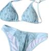 Traje de baño de tres piezas estilo coreano Ins, nuevo, 2025, estilo puro, sexy, dividido, para mujer, para vacaciones en la playa, bikini