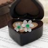 Estilo Francés Lujo Ligero Elegante Estilo Retro Circonita Micro-incrustada Camelia Dedo Textura Avanzada Tridimensional Anillo de Dedo Abierto Ajustable