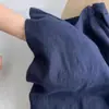 ¡Altamente Recomendado! Falda de Lino Azul Marino Estilo Old Money para Mujer, Falda Ligera y Transpirable de Cintura Alta Corte A con Cola de Pez para Verano