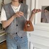 Bolsa Youmu con Etiqueta Tejida de Color Sólido, Bolsa de Almacenamiento de Pana, Bolsa a Prueba de Polvo con Cordón para Cosméticos, Joyería y Papelería