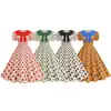 Tiro en Vivo 2026 Amazon Venta Caliente Transfronteriza Vestido de Lunares con Solapa Grande Estilo Francés Retro Hepburn Hong Kong