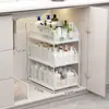 Estante de Almacenamiento Debajo del Lavabo Estante en Capas Gabinete Gabinete de Baño Lavabo Inferior Gabinete Inferior Cesta Extraíble Multicapa