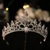 Corona de novia europea y americana tocado de pedrería diadema para el cabello diadema de aleación con diamantes suministro de fabricantes de Amazon accesorios para el cabello