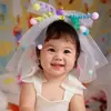 Novo Estilo Super Fada Princesa Bastão Twist Dopamina Véu Bebê Sessão de Fotos de Aniversário Grampo de Cabelo Fofo para Meninas Acessórios de Cabelo para Fotos