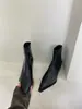 Primer Encuentro Jifa Botines de Punta Fina Franceses Botas para Mujer 2026 Otoño/Invierno Nuevo Estilo Tacón Grueso Elásticos Adelgazantes Botas Plata Tacón Medio
