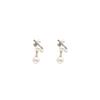 Pendientes de Perlas Simples Estilo Coreano Aguja de Plata Tamaño Pendientes de Diamantes de una Palabra de Temperamento Francés Pendientes de Alta Gama