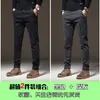 Calça Casual Masculina Grossa Outono e Inverno 2024 Novo Estilo Quente Elástica Reta Slim-fit Business de Alta Qualidade Versátil para Homens