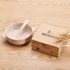 Tazón Pequeño Infantil de Paja de Trigo Tazón para Comida de Bebé Tazón Anticaídas Tazón Doméstico para Comer Infantil Lindo Set de Tazón y Cuchara