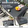 Juego de mesa y sillas para exteriores, juego de mesa y sillas de comedor de ocio de madera plástica anticorrosiva para patio, mesa y sillas de té al aire libre para balcón de jardín de villa