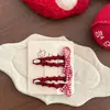 Horquilla de Año Nuevo Dulce de Lunares con Lazo Rojo Versátil Flor de Estrella de Cinco Puntas Pinza para el Cabello Pinza Lateral