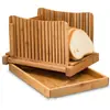 En stock Cortador de Pan de Bambú Multifuncional para Cocina Plato para Migas de Pan Cortador de Tostadas