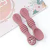 Colher de Silicone para Bebê de Grau Alimentício Utensílios de Alimentação Portáteis de Silicone para Bebê Colher de Alimentação para Mãe e Bebê Design Moderno Simples