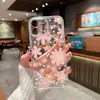 Estação independente, capa de celular floral rosa suave e delicada para iPhone 17, uma capa fresca e transparente, Apple 16, capa macia para mulheres