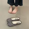 Zapatos Retro de Punta Dividida de Nicho para Mujer 2026 Nuevos Zapatos de Lunares Hada Zapatos de Pezuña de Cerdo Suela Suave Mocasines sin Talón de Punta Cerrada