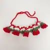 Collar de Flor de Muguete Tejido a Mano para Mascota, Lindo Collar Tejido de Gato, Babero para Gato, Babero para Perro, Toalla para Babas