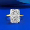 Anel Mu Jing Jewelry Prata S925 Dourado 9*13mm Corte Flor de Gelo Longo Feminino Ao Vivo Chapeuzinho Vermelho Europa e América